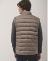Technical padded waistcoat dark mink