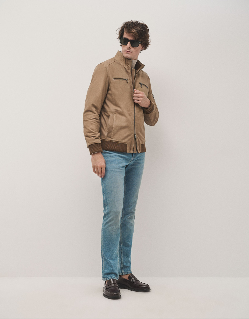 Cazadora piel color coñac - Hombre - OI2024 | Roberto Verino
