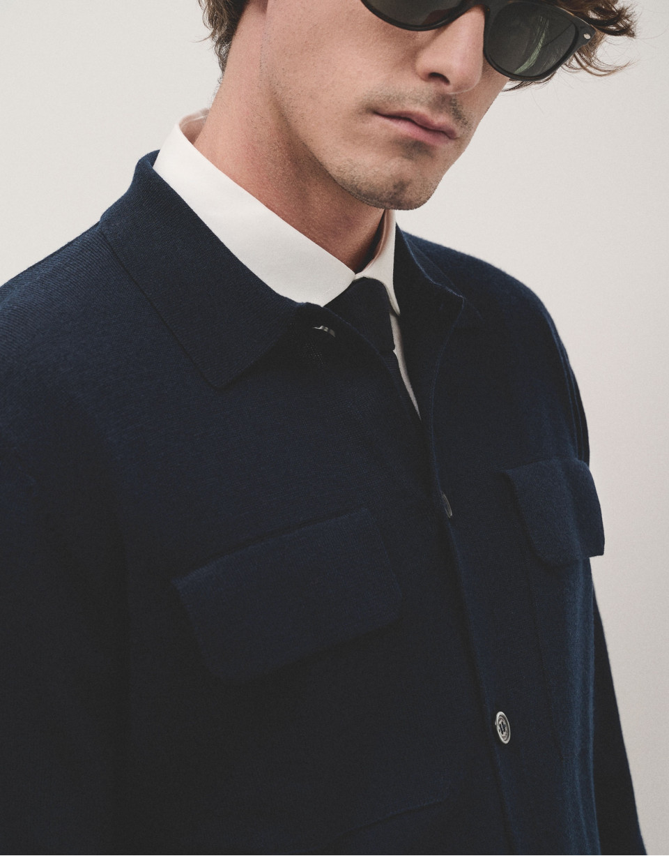 Chaqueta azul marino con bolsillos - Hombre | Roberto Verino