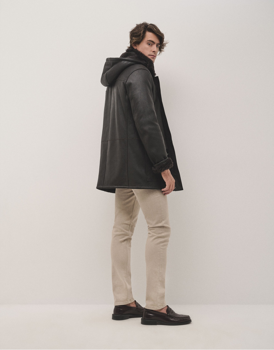 Dark brown double-faced sheepskin coat - Man | Roberto Verino