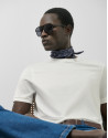 White mercerised cotton t-shirt
