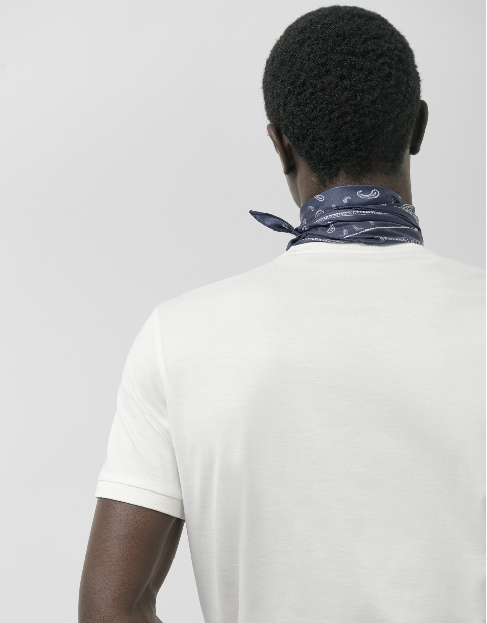 White mercerised cotton t-shirt