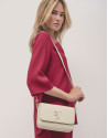 Sun beige leather shoulder bag