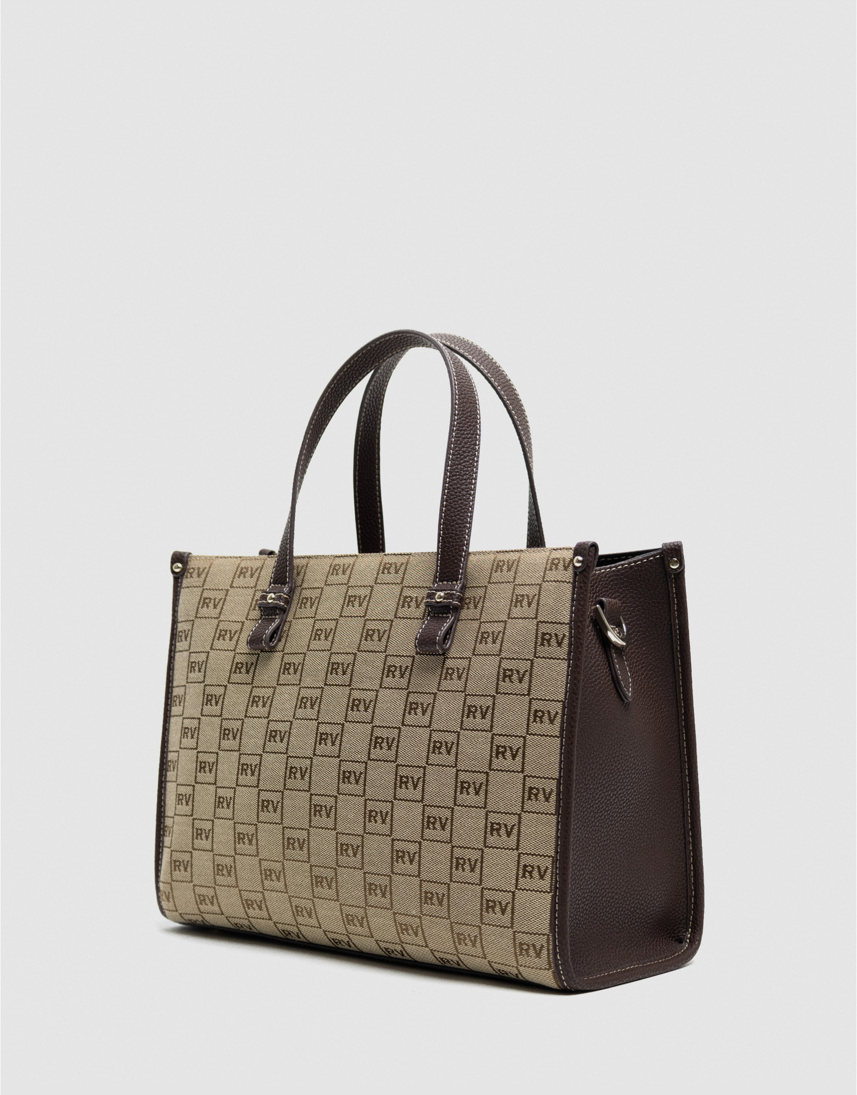 Bolso de mano Matilda Maxi Satchel logos marrón