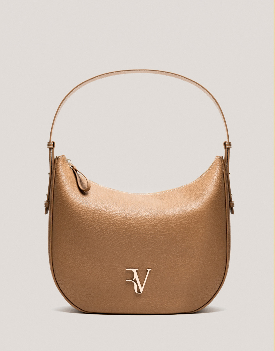 Bolso de hombro Cuca Hobo piel granulada cámel