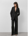 Blazer un botón fantasía relieve negro