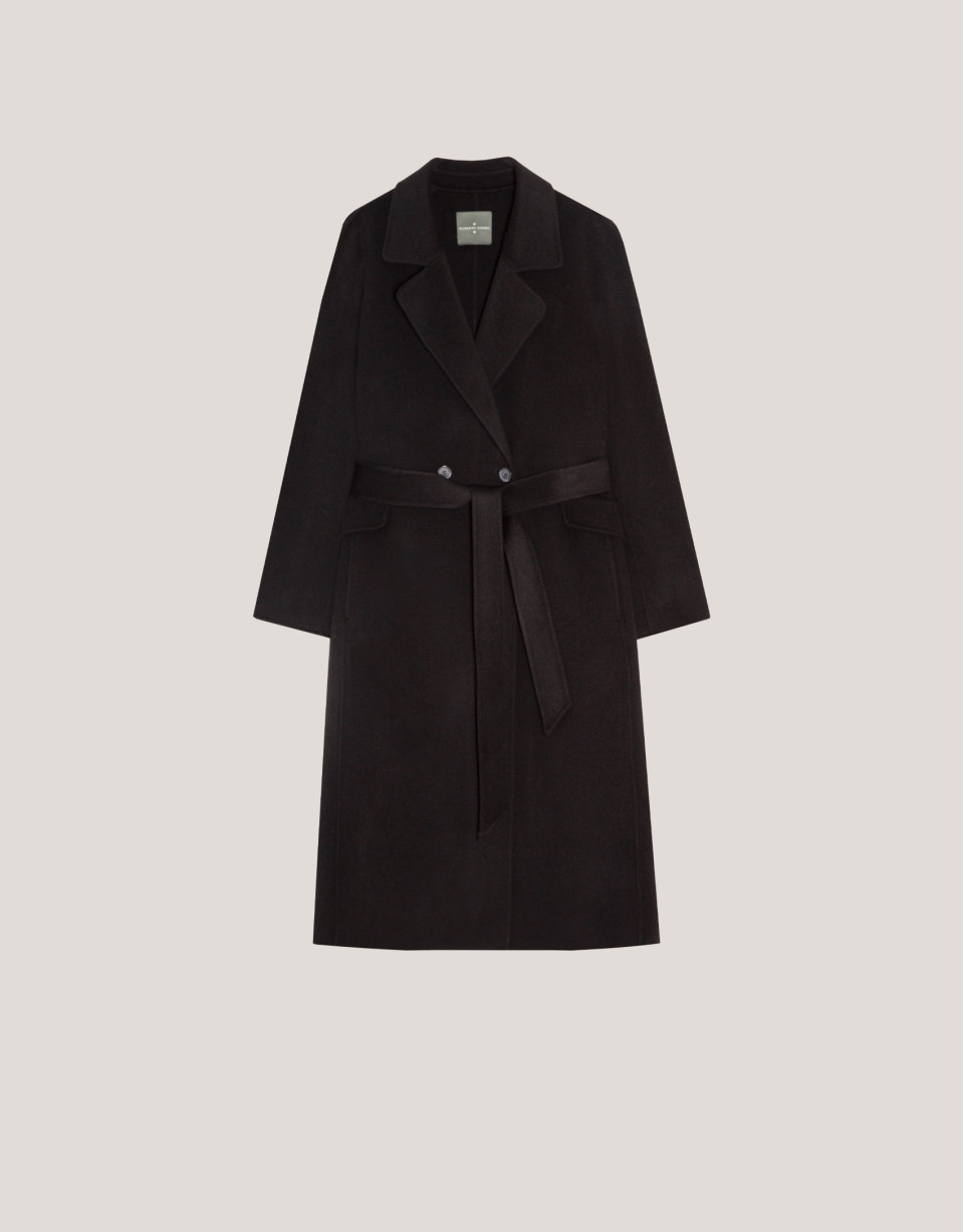 Abrigo largo oversize doble faz negro