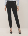 Pantalón slim elástico punto cortado negro | Roberto Verino