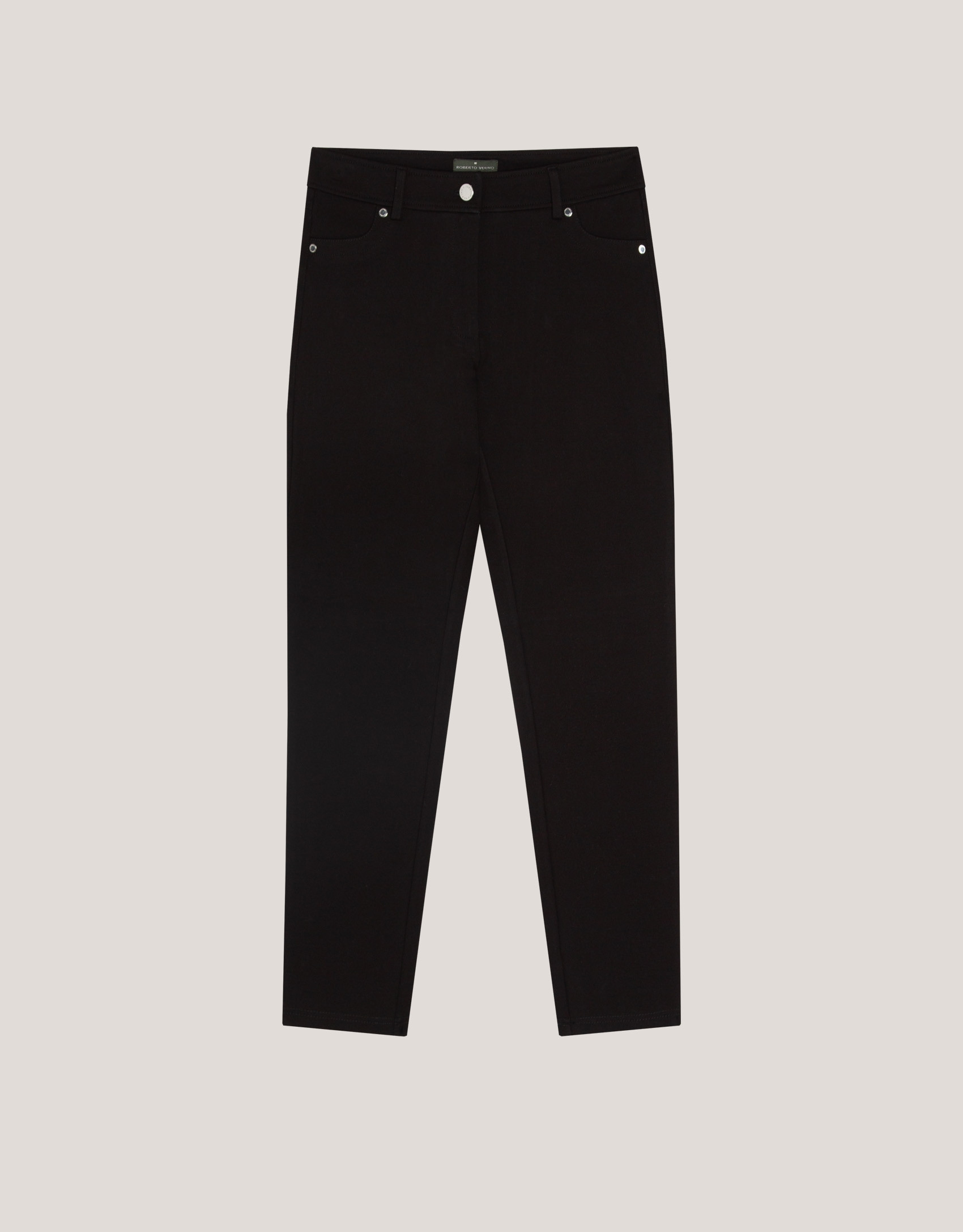 Pantalón slim elástico punto cortado negro | Roberto Verino
