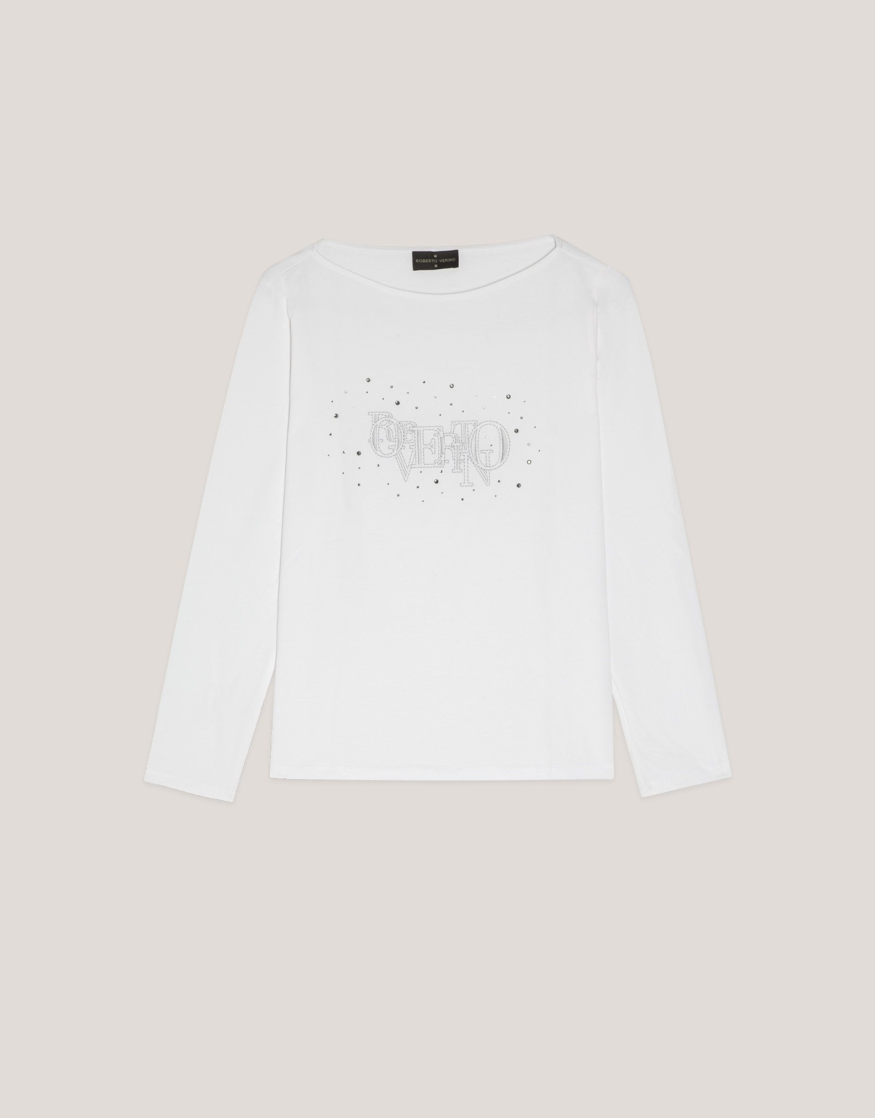 Camiseta manga larga blanca con bordado VERINO | Roberto Verino