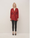 Short tile-color double-faced coat with belt | Roberto Verino