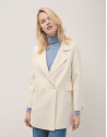 Ecru three-quarter double-faced coat - Woman | Roberto Verino