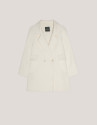 Ecru three-quarter double-faced coat - Woman | Roberto Verino