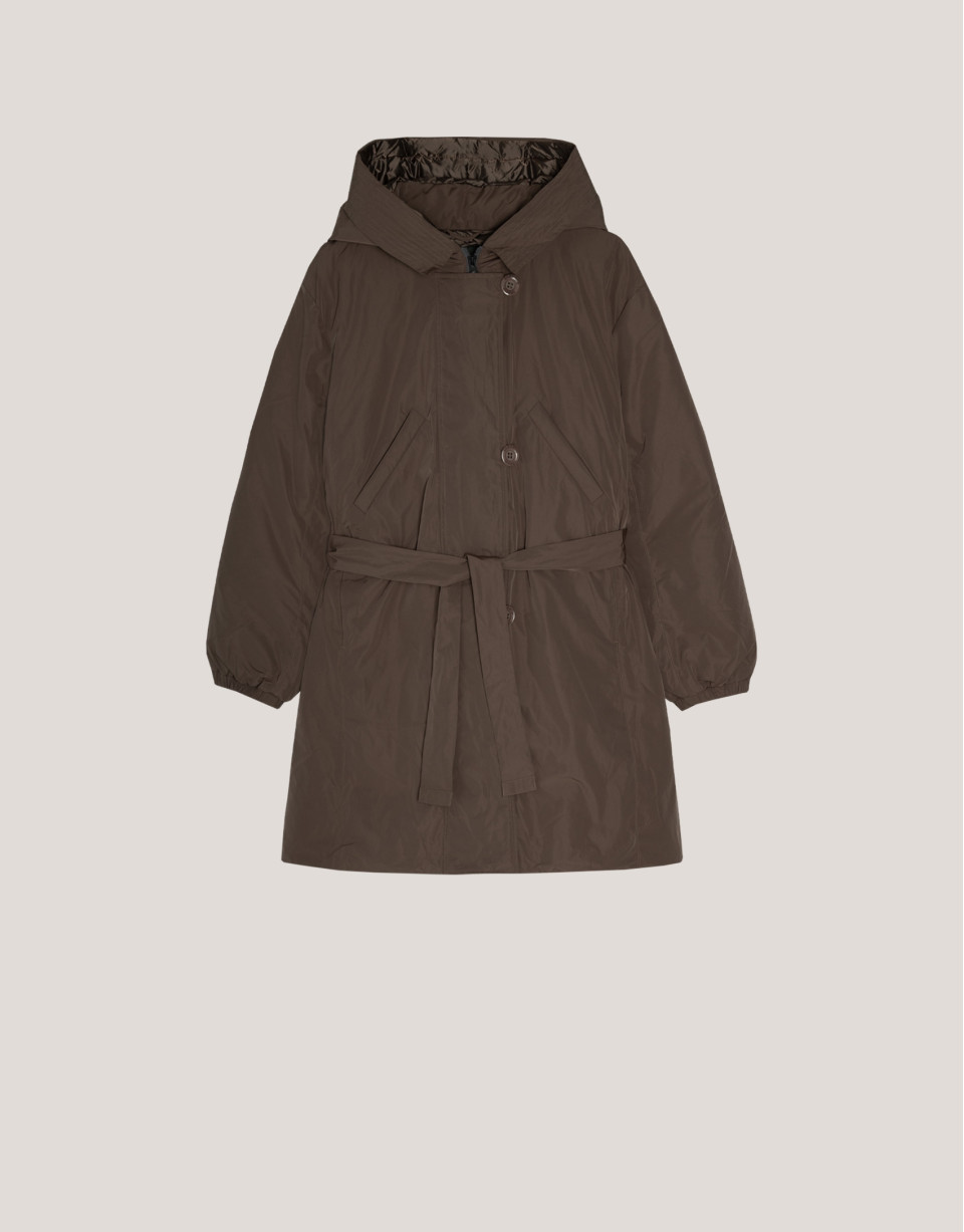 Parka de plumas oversize marrón - Mujer | Roberto Verino