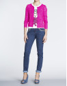 Fuchsia sweater with ripple effect
