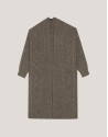 Three-quarter length knitted jacket in camel | Roberto Verino