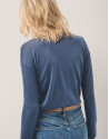 Jersey cuello cisne en punto fino de lana azul | Roberto Verino