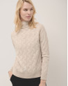 Jersey cuello chimenea cashmere beige - Mujer | Roberto Verino