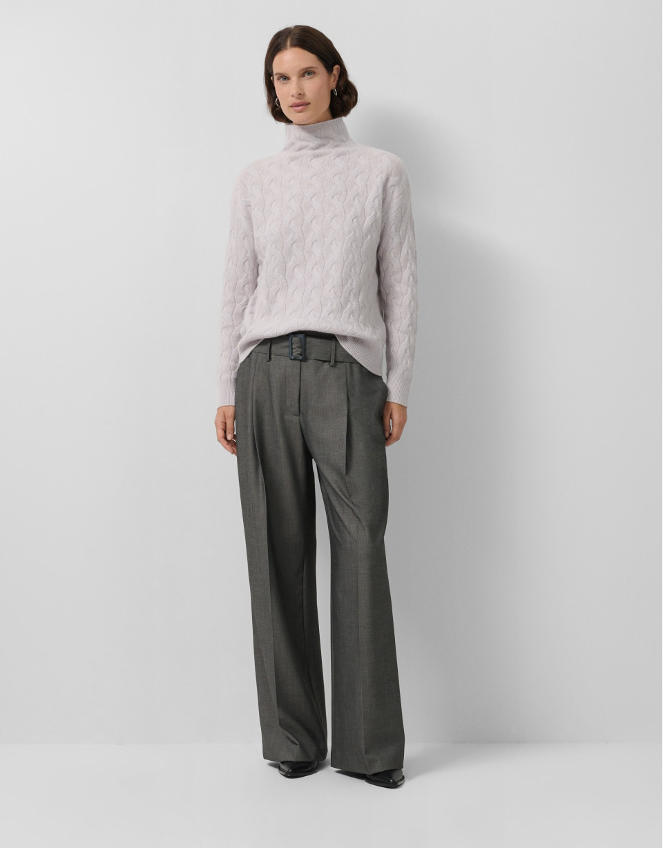Turtleneck jumper in grey cashmere - Woman | Roberto Verino