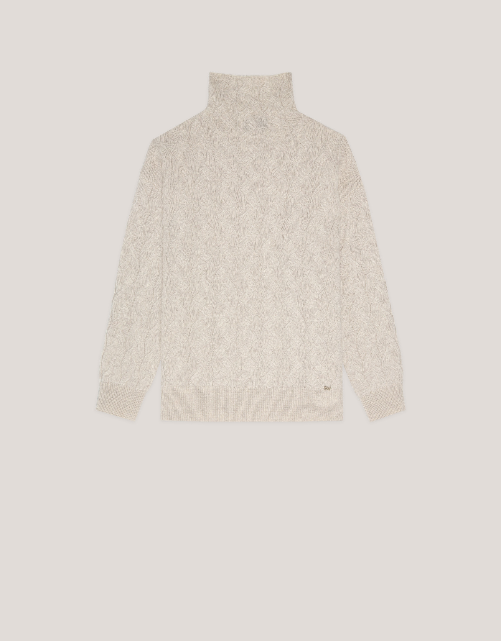 Turtleneck jumper in beige cashmere - Woman | Roberto Verino