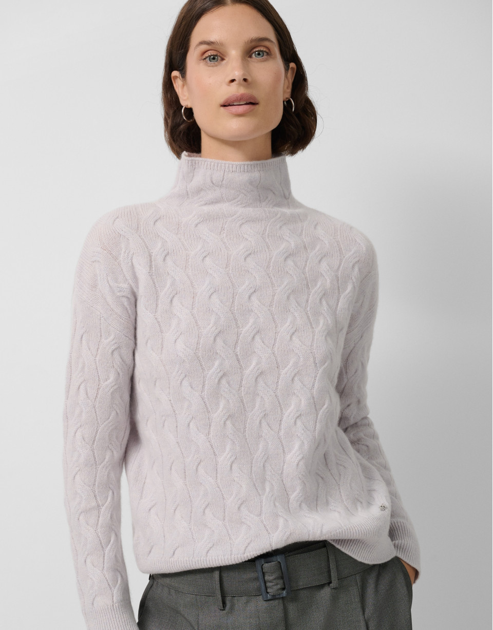 Turtleneck jumper in grey cashmere - Woman | Roberto Verino