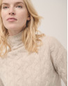 Turtleneck jumper in beige cashmere - Woman | Roberto Verino