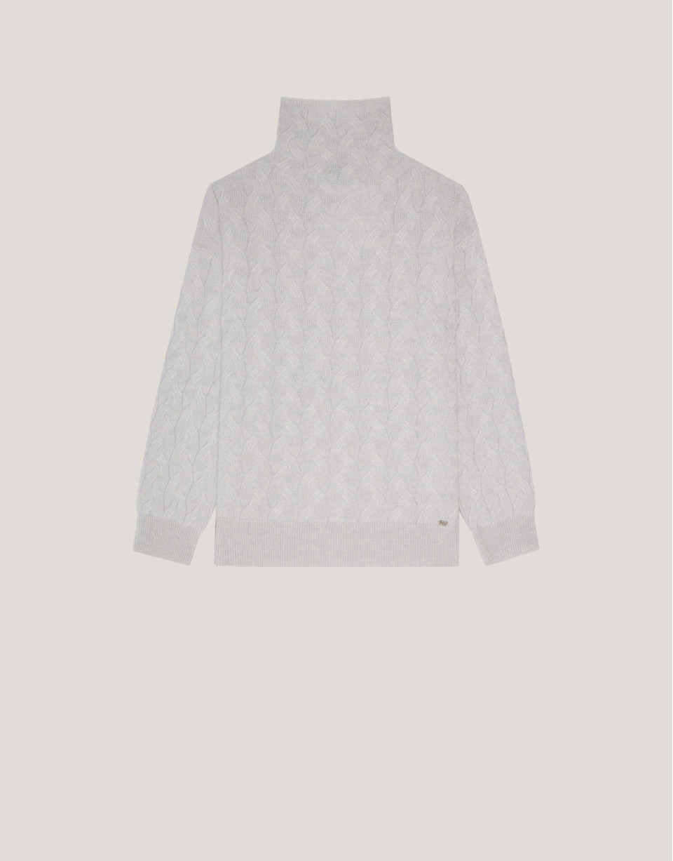 Turtleneck jumper in grey cashmere - Woman | Roberto Verino