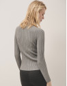 Grey ribbed turtleneck jumper - Woman - AW2024 | Roberto Verino