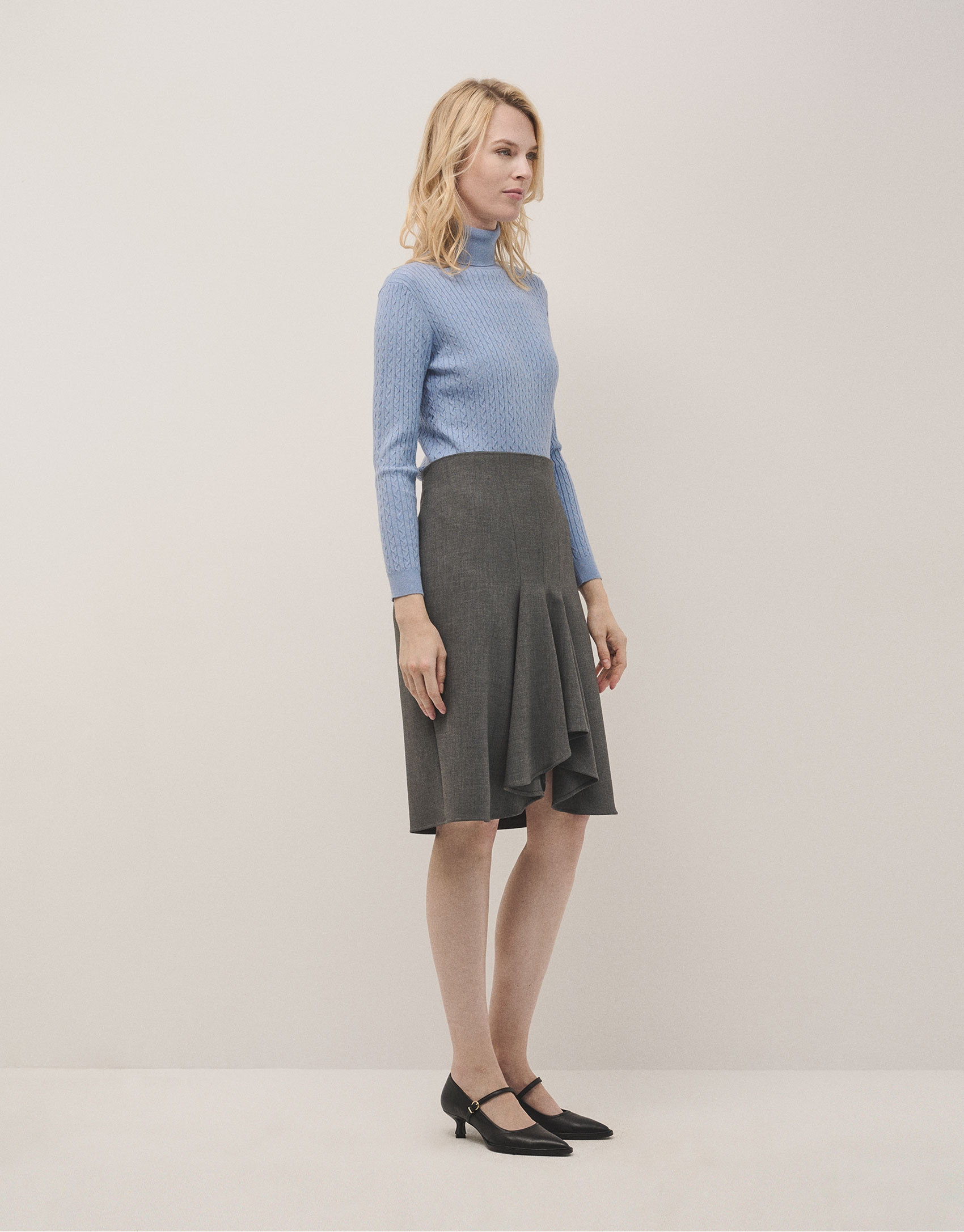 Jersey punto trenzado azul - Mujer - OI2024 | Roberto Verino
