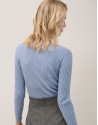 Jersey punto trenzado azul - Mujer - OI2024 | Roberto Verino