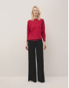 Jersey punto rojo con aplicaciones strass en ... | Roberto Verino