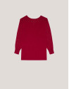 Red knit sweater with strass on shoulders | Roberto Verino