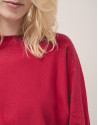 Red knit sweater with strass on shoulders | Roberto Verino