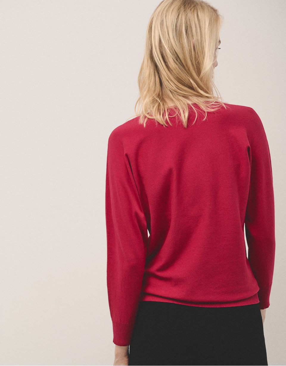 Jersey punto rojo con aplicaciones strass en ... | Roberto Verino