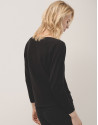 Jersey punto negro con aplicaciones strass en... | Roberto Verino