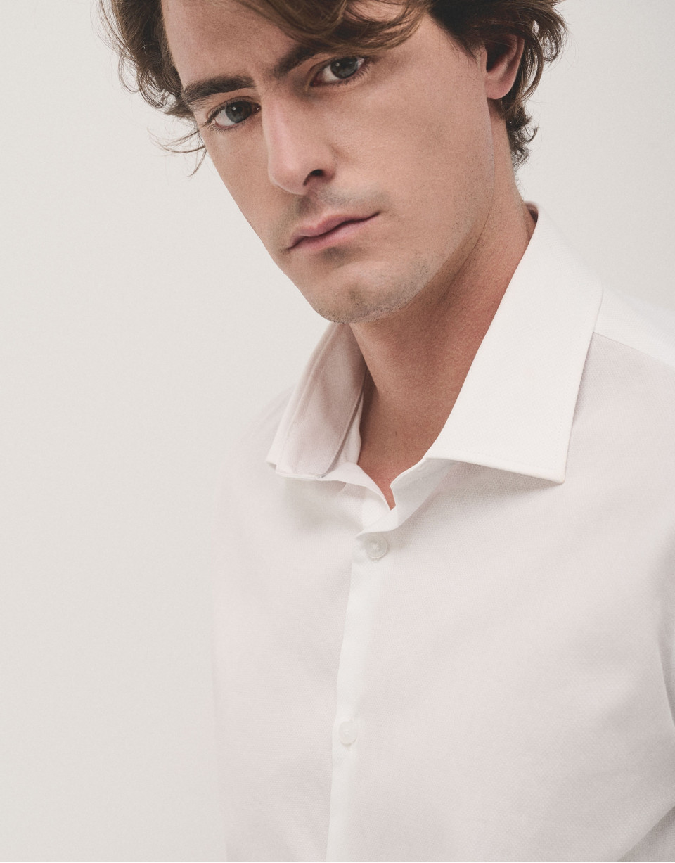 White structured cotton dress shirt - Man | Roberto Verino