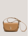 Camel grained leather Cuca Mini shoulder bag | Roberto Verino