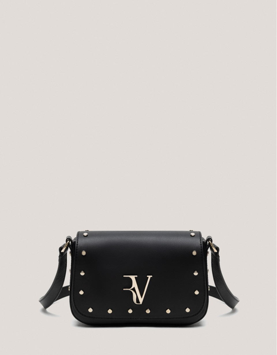 Black leather Mini Mafalda shoulder bag - Sale | Roberto Verino