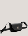 Black grained leather Cuca Mini shoulder bag | Roberto Verino