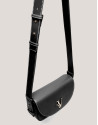 Black grained leather Cuca Mini shoulder bag | Roberto Verino