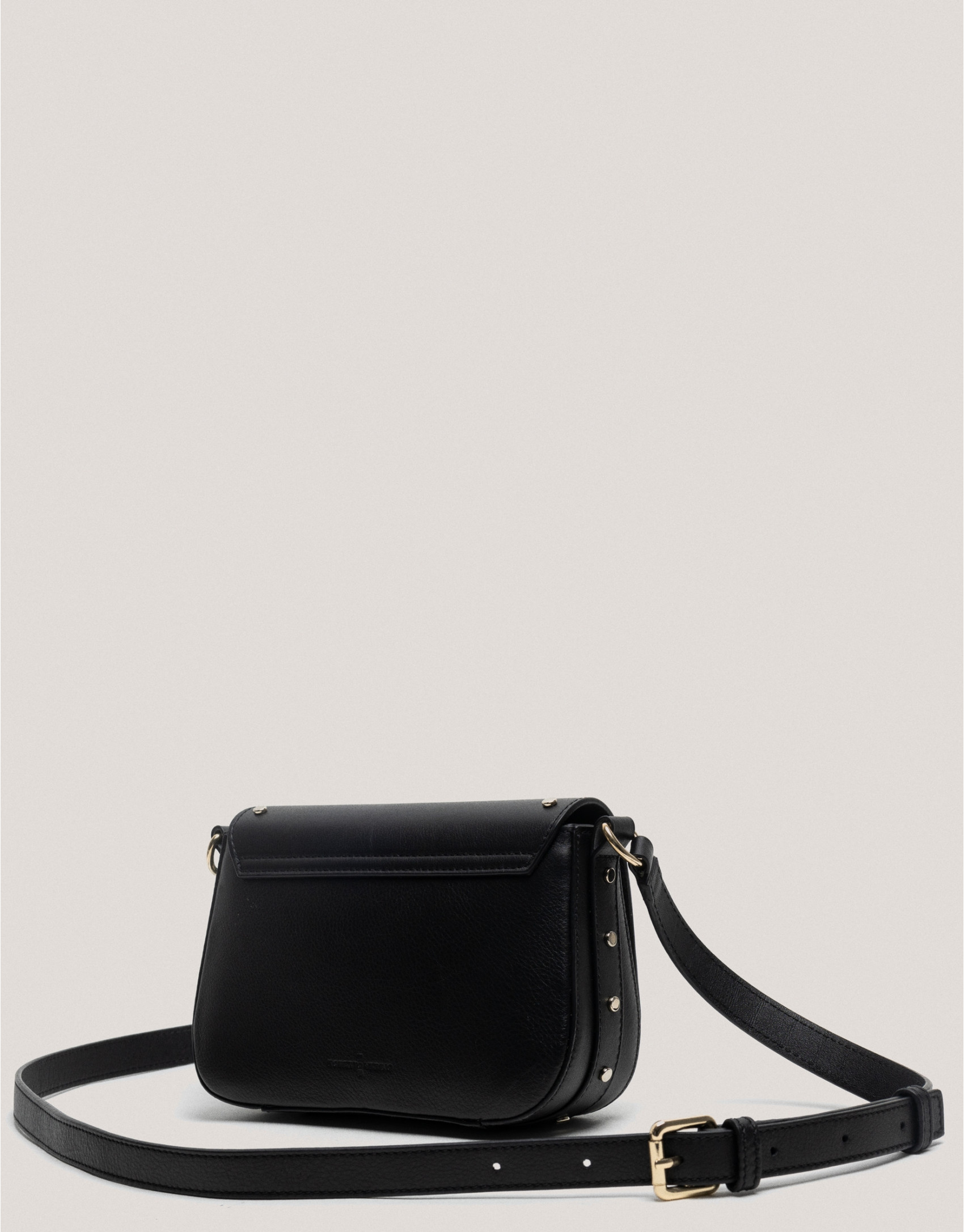 Black leather Mini Mafalda shoulder bag - Sale | Roberto Verino
