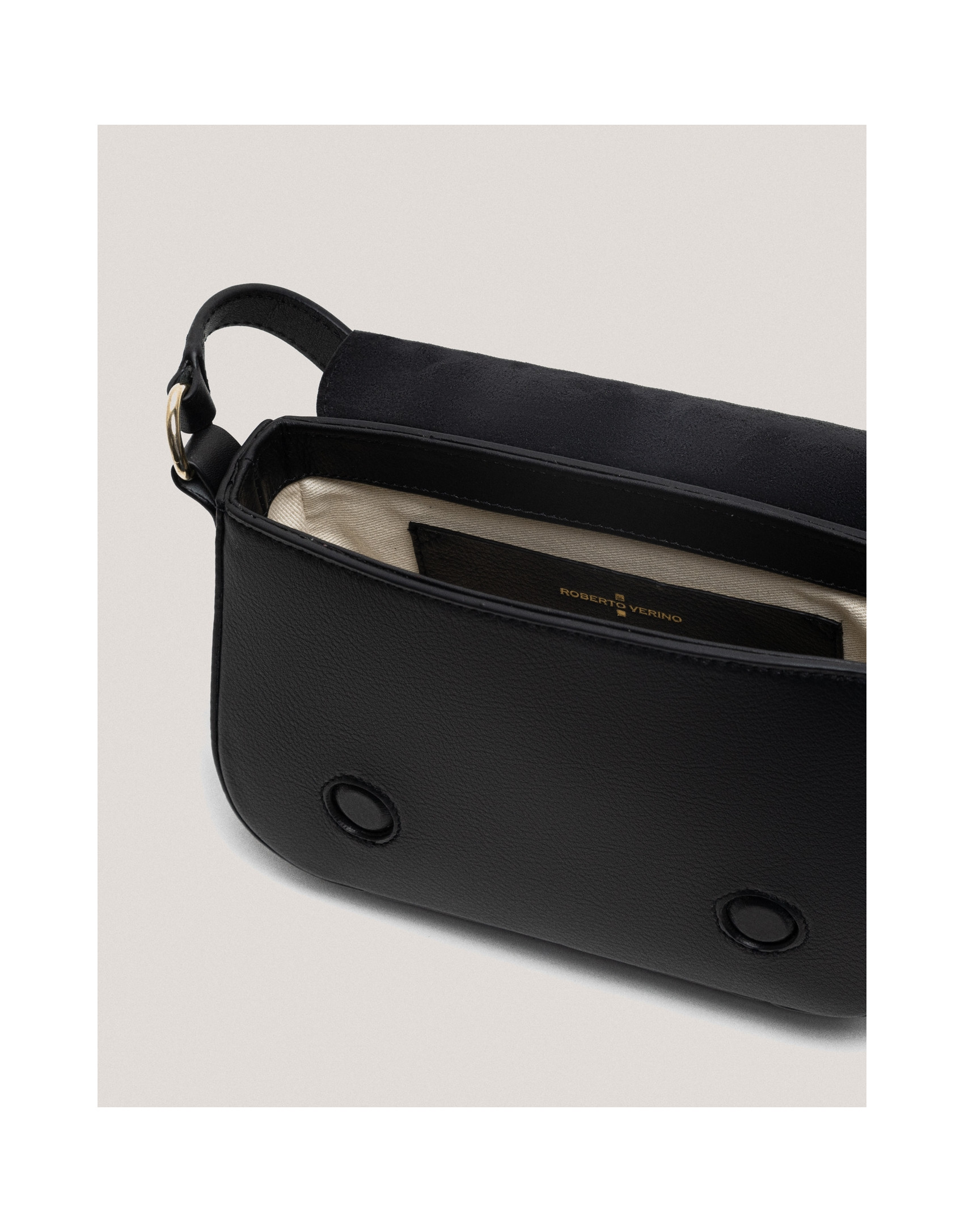 Black leather Mini Mafalda shoulder bag - Sale | Roberto Verino