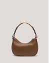 Camel leather Sun Moon shoulder bag