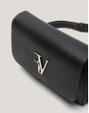 Sun black leather shoulder bag