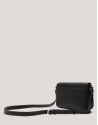 Sun black leather shoulder bag
