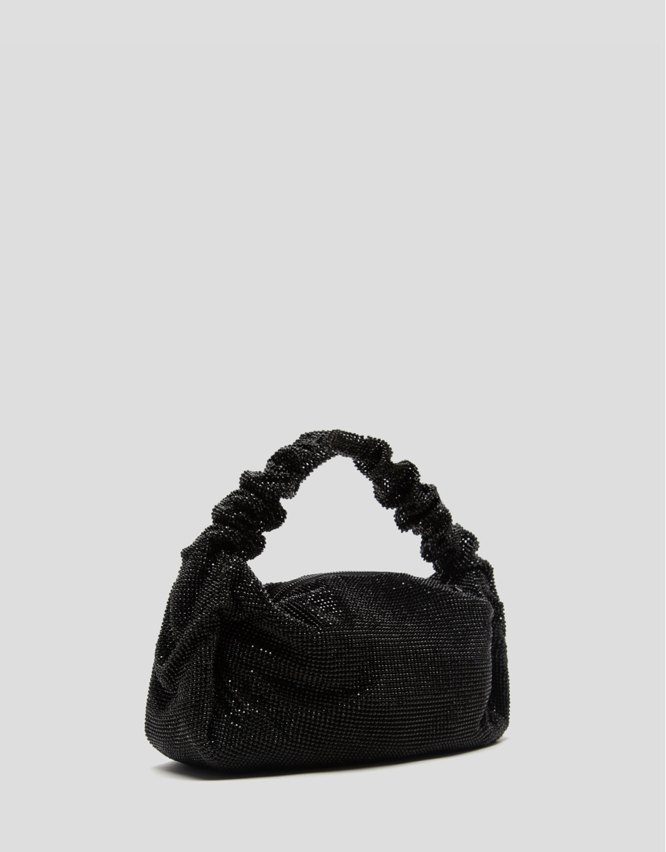 Bolso de mano Ariana Cristal Mesh negro