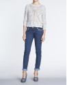 Geometric openwork long sleeve sweater 