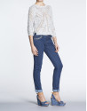 Geometric openwork long sleeve sweater 