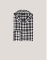 Camisa sport regular cuadros negro y blanco