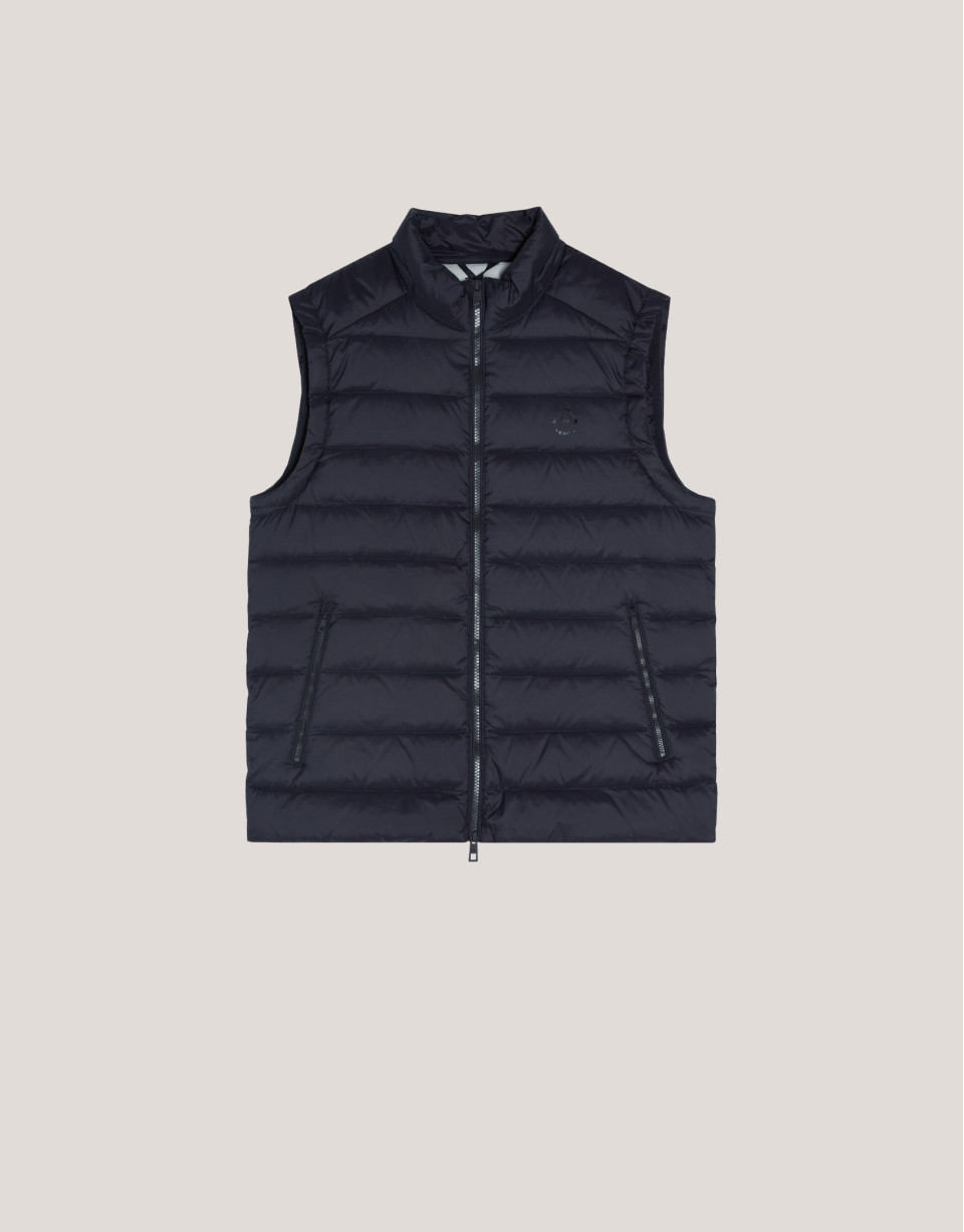 Technical padded waistcoat navy blue mink